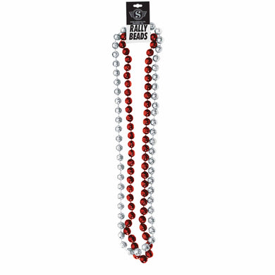 Spirit Football Rally Beads, Red/Silver