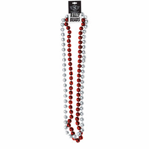 Spirit Football Rally Beads, Red/Silver