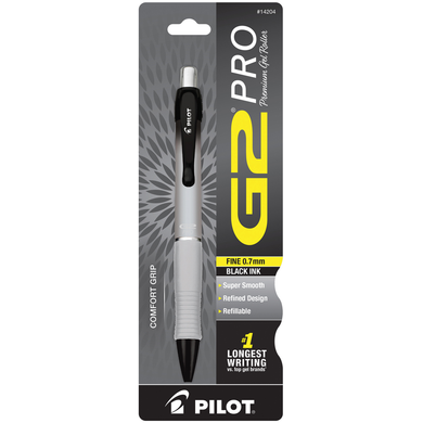 Pilot G2 Pro Retractable Gel Pen-Silver .7mm 1Pk (139201)