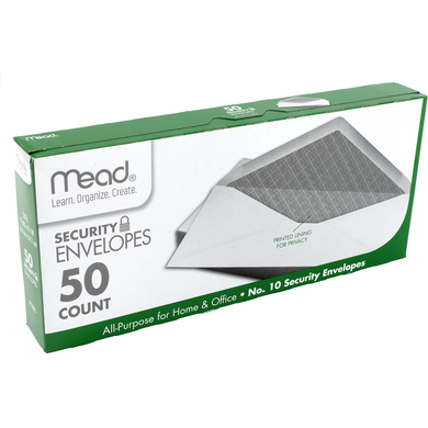 Mead Security Envelope - White #10 50Ct (64508)