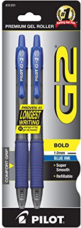 PILOT G2 RETRACTABLE GEL PEN 1.0MM | 2PK