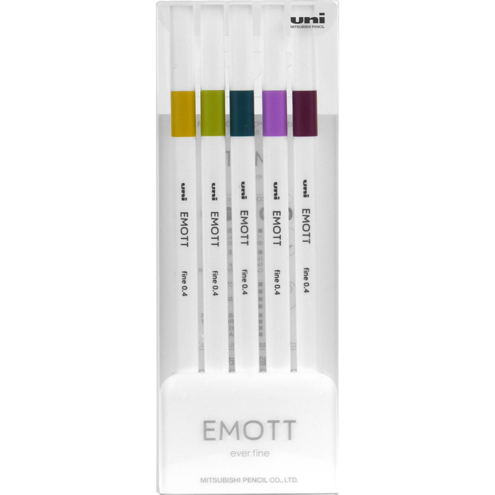 Uni-ball EMOTT Ever Fine Fineliner Pen-Asst. .4,, 5PK BP Retro (152397)